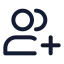 Addteam icon with stroke standard style
