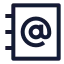 Addressbook icon with stroke sharp style