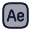 Adobeaftereffect icon with duotone rounded style