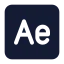 Adobe After Effect icon with stroke standard style