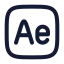 Adobeaftereffect icon with stroke rounded style