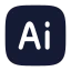Adobeillustrator icon with solid rounded style