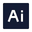 Adobeillustrator icon with solid sharp style