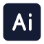 Adobeillustrator icon with solid standard style