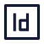 Adobeindesign icon with stroke sharp style