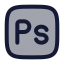 Adobephotoshop icon with duotone rounded style