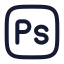 Adobephotoshop icon with stroke rounded style
