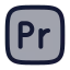 Adobepremier icon with duotone rounded style