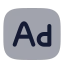 Advertisiment icon with bulk rounded style