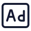Advertisiment icon with stroke standard style