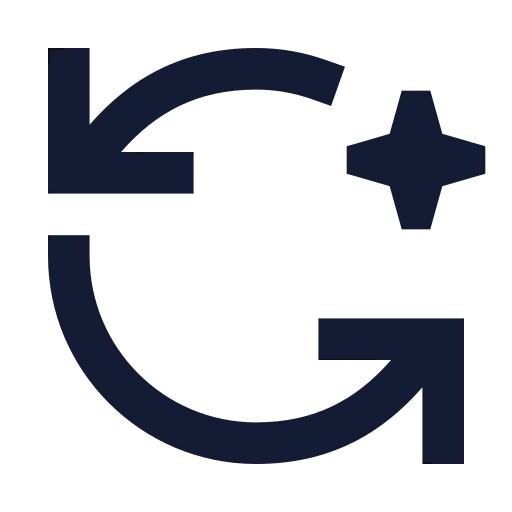 Ai Auto Rotate Icon in Solid Sharp style