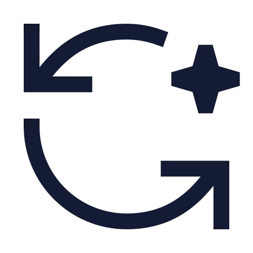 Ai Auto Rotate Icon in Stroke Sharp style