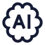 Aibrain icon with stroke sharp style