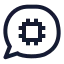 Aichat icon with stroke sharp style