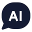 Aichat icon with solid sharp style