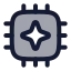 Aichip icon with duotone rounded style
