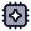 Aichip icon with duotone standard style