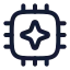 Aichip icon with stroke rounded style