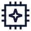 Aichip icon with stroke sharp style