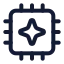 Aichip icon with stroke standard style