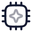 Aichip icon with twotone rounded style