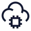 Aicloud icon with stroke sharp style