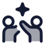Aicoediting icon with duotone rounded style