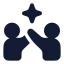 Aicoediting icon with solid rounded style