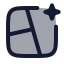 Aicollagetemplate icon with duotone rounded style