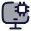 Aicomputer icon with duotone rounded style