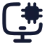 Aicomputer icon with solid rounded style
