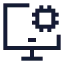 Aicomputer icon with stroke sharp style