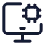 Aicomputer icon with stroke standard style