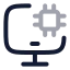 Aicomputer icon with twotone rounded style