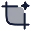 Aicrop icon with duotone rounded style
