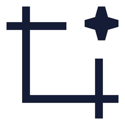 Ai Crop Icon in Stroke Sharp style