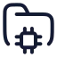 Aifolder icon with stroke rounded style