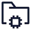 Aifolder icon with stroke sharp style