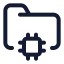 Aifolder icon with stroke standard style