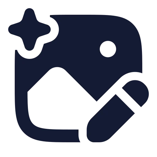 Ai Image Edit Icon in Solid Rounded style