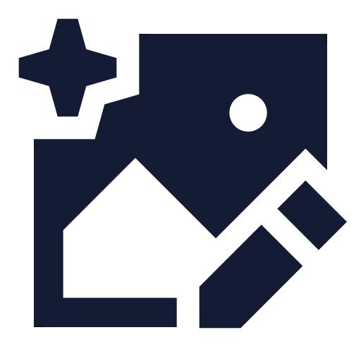 Ai Image Edit Icon in Solid Sharp style