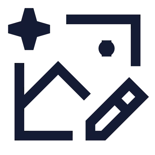 Ai Image Edit Icon in Stroke Sharp style