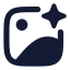 Aiimage icon with solid rounded style