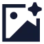Aiimage icon with solid sharp style