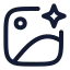 Aiimage icon with stroke rounded style
