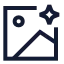 Aiimage icon with stroke sharp style