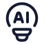 Aiinnovation icon with stroke rounded style