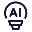 Aiinnovation icon with stroke sharp style