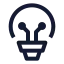 Aiinnovation icon with stroke sharp style