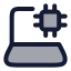Ailaptop icon with duotone rounded style